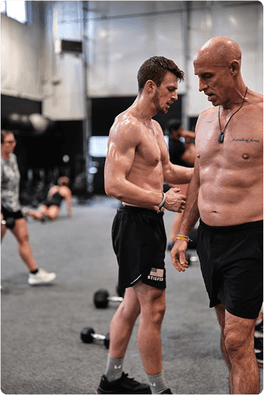 Coach training athletes